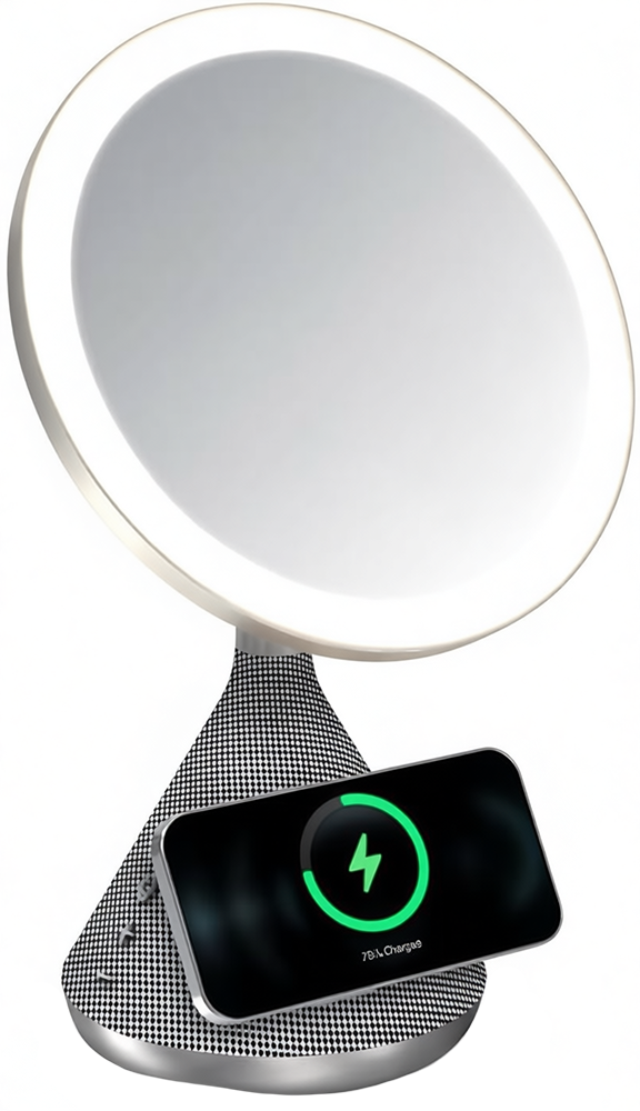SenCiciMen Multi Functional Mirror with Speaker and Magsafe Charger (SCMW02243) Silver