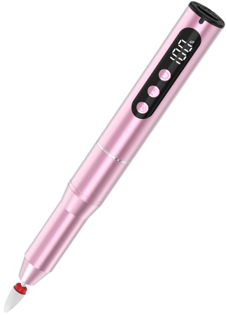 SenCiciMen Cordless Portable Electric Nail Drill 16000 RPM 11 Grinding Heads (VC-21) Pink