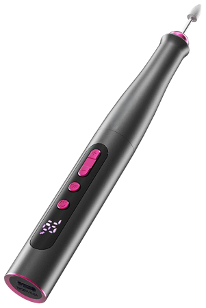 SenCiciMen Cordless Portable Electric Nail Drill 35000 RPM 12 Grinding Heads (VC-15) Black
