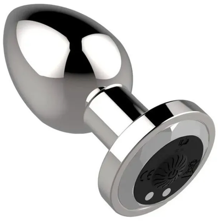 Анальная пробка с вибрацией и пультом Metal Anal Plug Medium (HW-302) Silver
